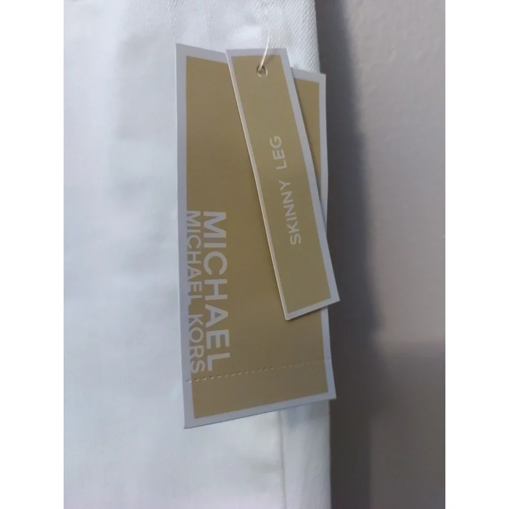 Michael Kors Women White Skinny Leg Stretch Ankle Pants Size‎ 4